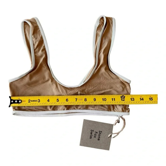 Stone Fox swim women’s top bikini dhalia tannin tan beige size Small NWT - Picture 5 of 8